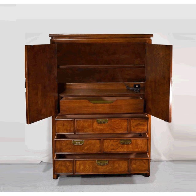 Thomasville 1970s Chinoiserie Burlwood Armoire Mystique by Thomasville Furniture For Sale - Image 4 of 8