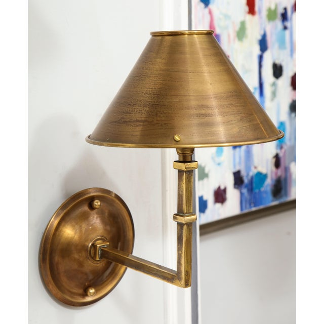 Metal Bespoke Patinated Brass Sconces - a Pair For Sale - Image 7 of 12