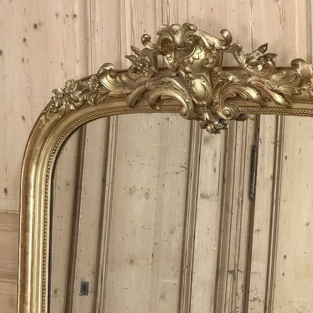 19th Century French Napoleon III Period Gilded Mirror For Sale - Image 9 of 14