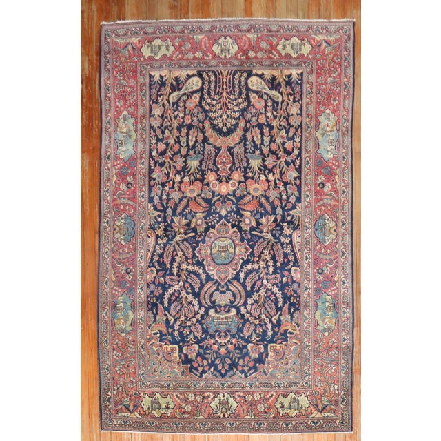 An early 20th-century finely woven Persian Kashan rug. 4'6'' x 6'9''