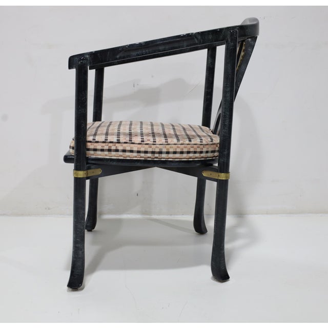 Century Furniture Yoke Back Side Chair With Brass Mounts For Sale - Image 9 of 11
