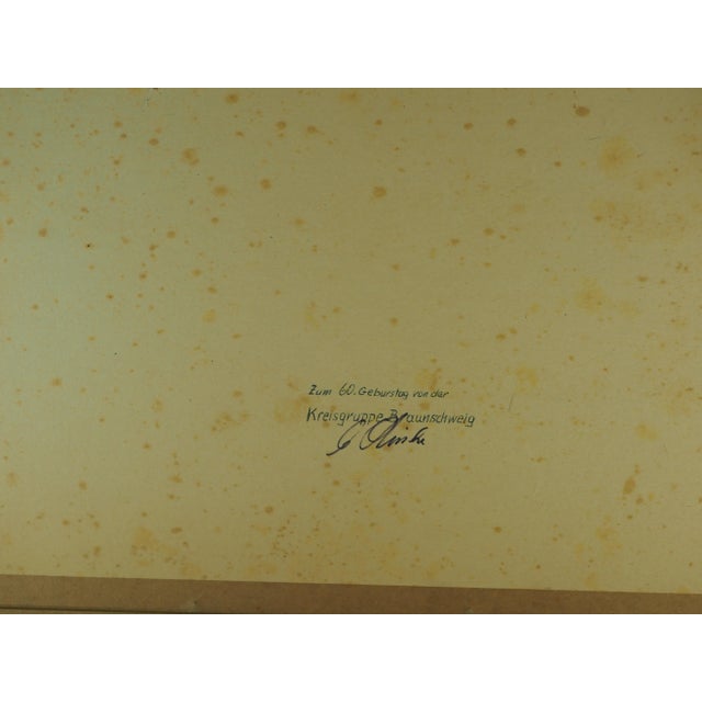 Wood Early 20th Century German Willy Scholtz View of the Burgsplatz in Brunswick Print, Framed For Sale - Image 7 of 12