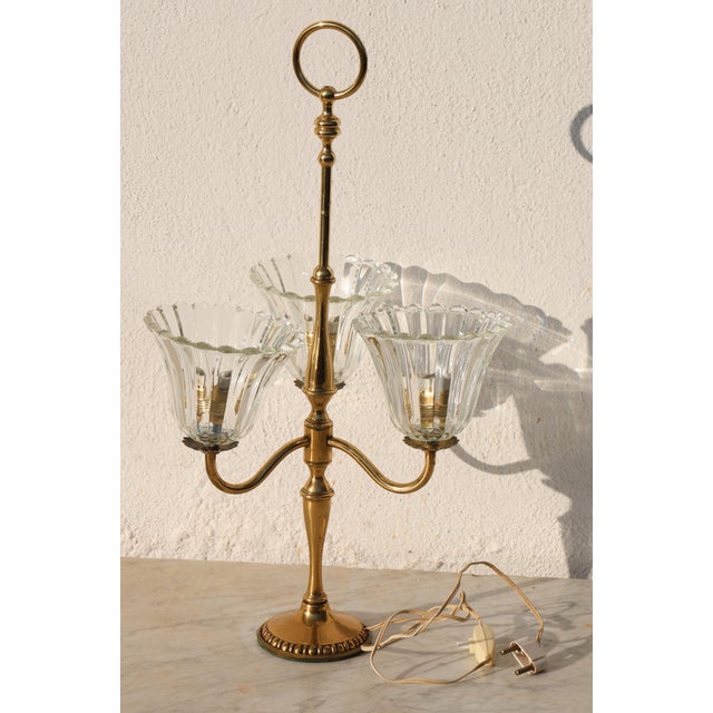1940s 1940s Large Size Art Decò Murano Glass Table Lamp For Sale - Image 5 of 13