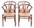 Model CH24 Wishbone Chairs in Mahogany and Wicker by Hans J. Wegner for Carl Hansen & Søn, 1990s, Set of 4 For Sale