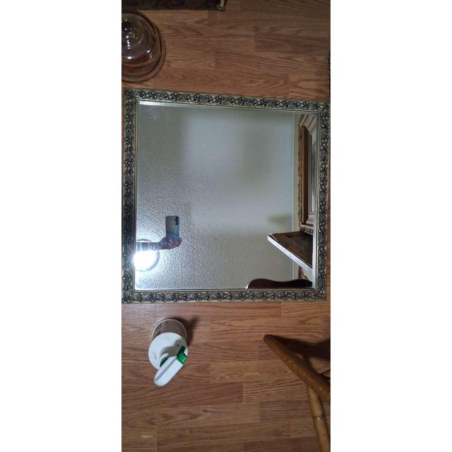French Late 20th Century Silver Wooden Gilt Frame Mirror For Sale - Image 3 of 6