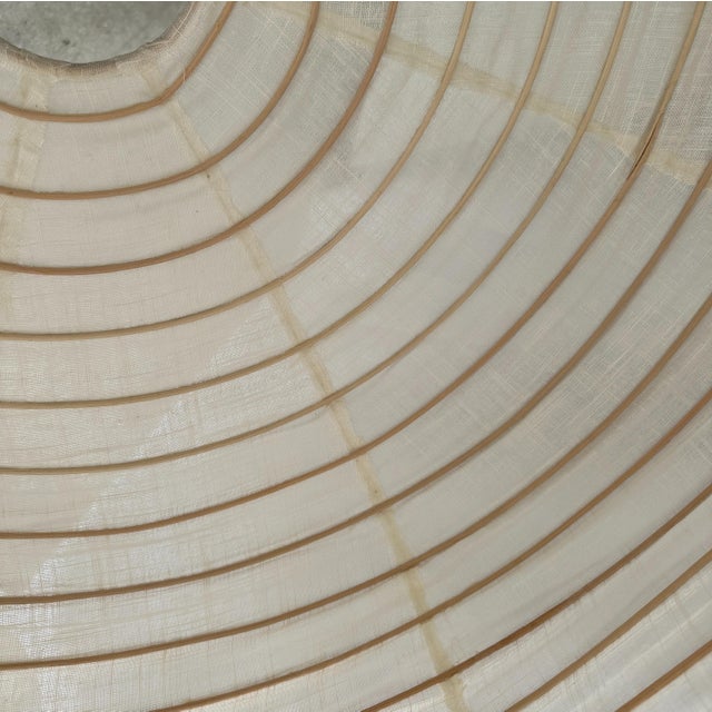 Japanese-Style Rattan and Natural Linen Pendant Light, 1980s For Sale - Image 16 of 17
