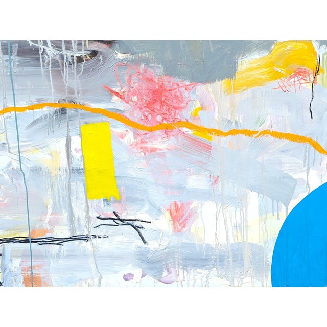 Textile Benji Stiles "Party Down Productions" Contemporary Colorful Abstract Expressionist Painting, 2021 For Sale - Image 7 of 11