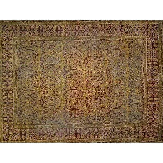 Wool pile genuine hand made very fine antique Amritzar carpet - Royal Paisley design.