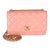 Iridescent Pink Quilted Lambskin CC Wallet On Chain For Sale