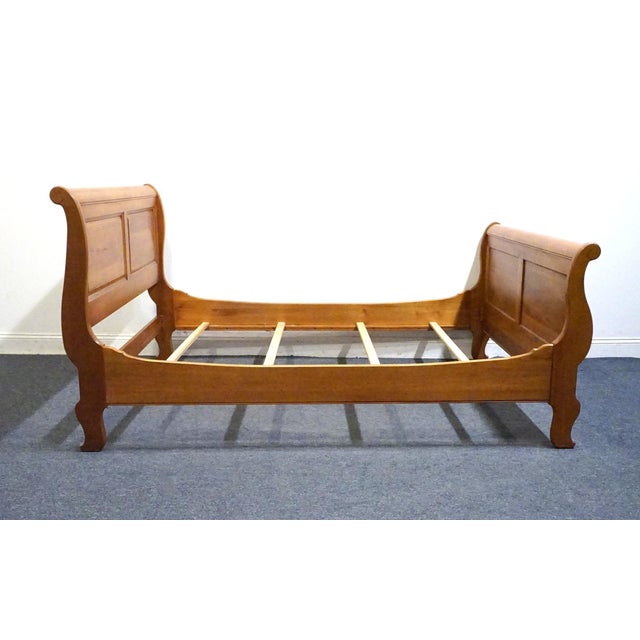 Brown Ethan Allen Country French Collection Solid Birch Full Size Sleigh Bed 26-5611 - Fruitwood Finish For Sale - Image 8 of 8