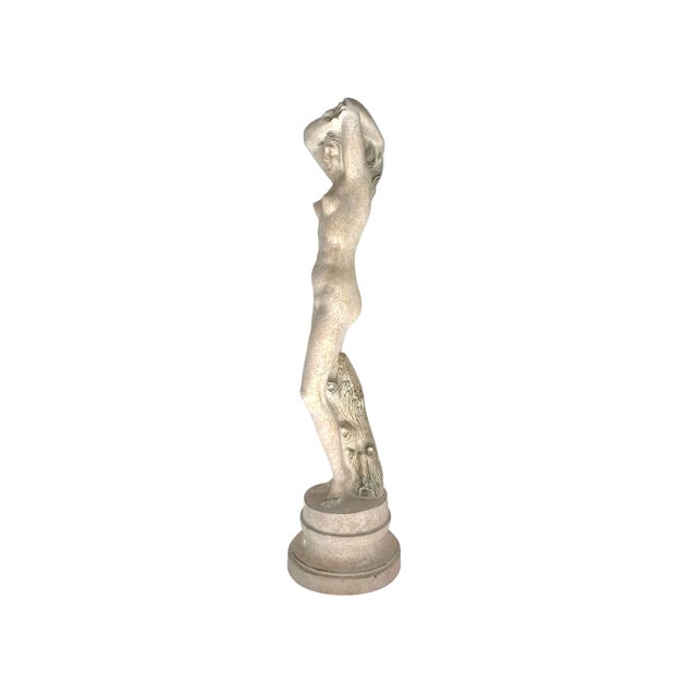 Late 20th Century Classical Greek Plaster Lady Statue, Nude Figure Sculpture, 26"h For Sale - Image 4 of 7