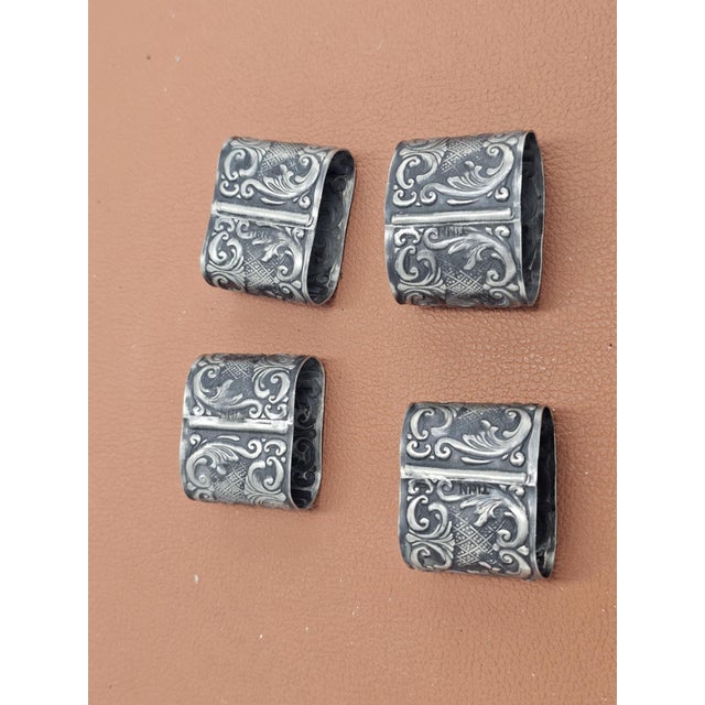 Pre-War Plated Napkin Holders, 1890s, Set of 4 For Sale - Image 4 of 6