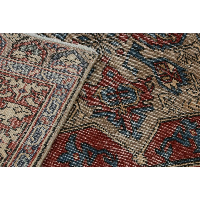 Textile 1960s Vintage Zeki Müren Rug in Red & Blue Geometric Patterns For Sale - Image 7 of 7
