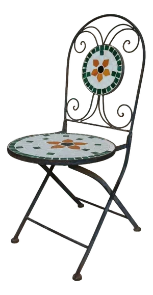 Vintage French Folding Garden Chair in Wrought Iron, 1970s