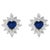GIA Certified Ceylon Heart Shape Sapphire & 3.5 Carat Diamond Stud Earring 18KG For Sale - Image 15 of 18