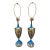 1960s Tony Paul Style Westwood Industries Brass and Blue Enamel Lamps - A Pair For Sale