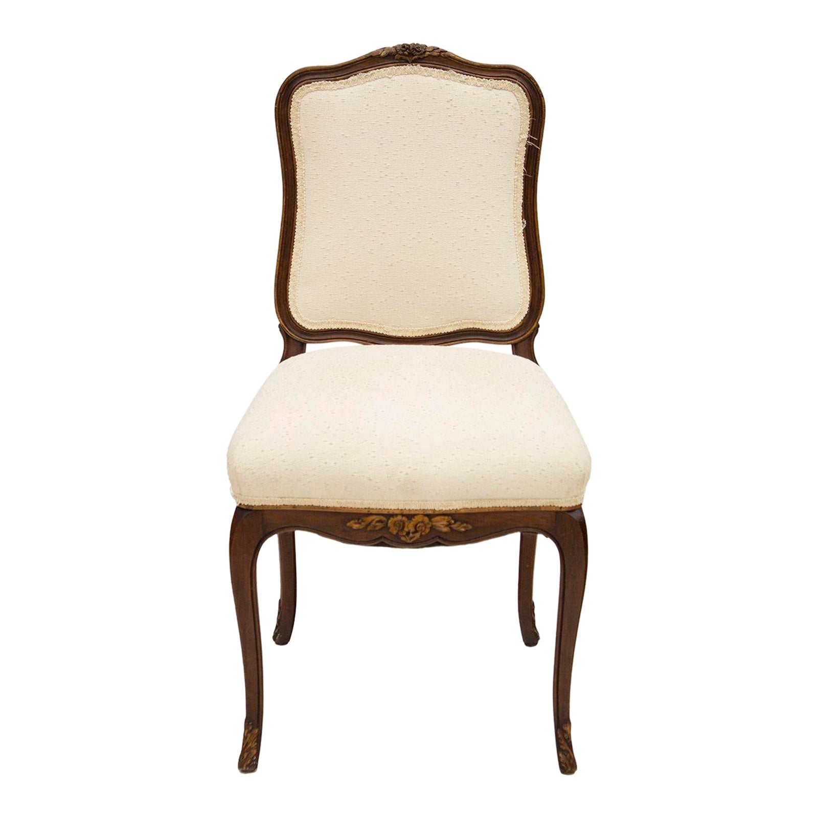 French Style Side Chair With Carved Frame Chairish