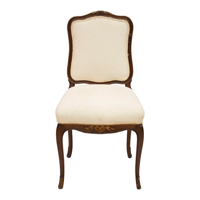 French Style Side Chair With Carved Frame Chairish