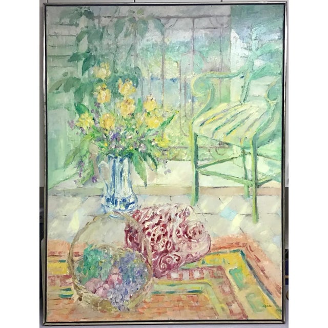 Large Original Oil on Canvas Still Life Signed Painting For Sale - Image 11 of 11