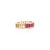 Contemporary Baguette Cut Natural Ruby Engagement Band Ring in 18k Solid Yellow Gold Size 5.5 For Sale - Image 3 of 5