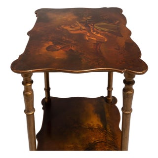19th Century France Napoleon III Brown Wood Side Table For Sale