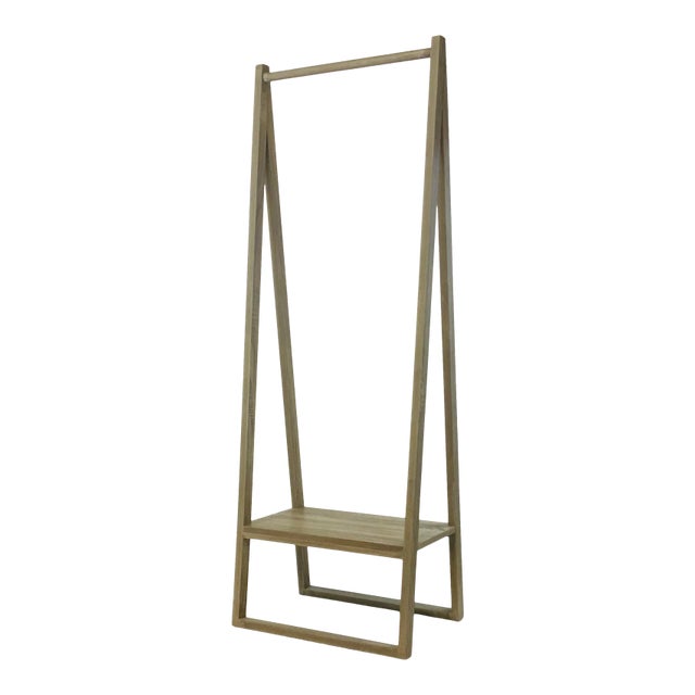 Light Gray Wood Finished Stand Alone Coat Rack Chairish