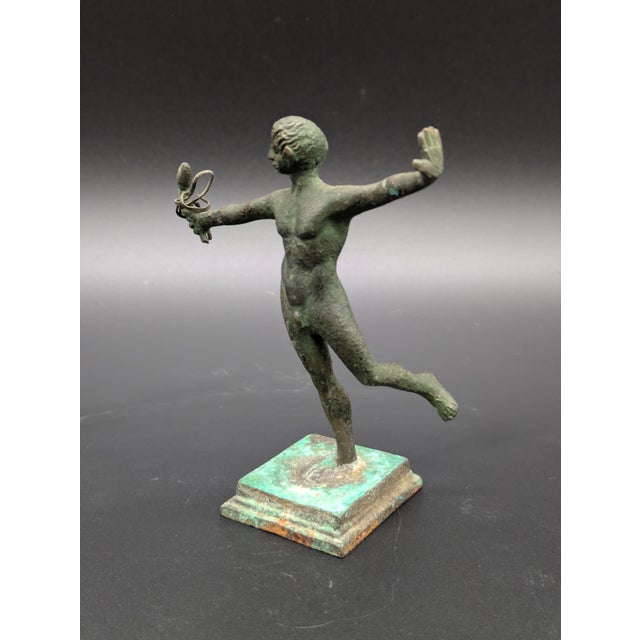 Mid 19th Century Grand Tour Era Bronze Statuette: "Dancing Satyr" (C. 1660s-1840s) For Sale - Image 5 of 9