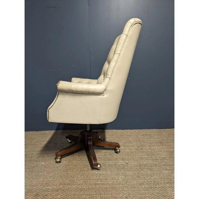 Cream White Capitated Armchair For Sale - Image 3 of 6