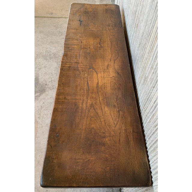 1900 - 1909 Early 19th Century Spanish Catalan Carved Walnut Wood Console Table For Sale - Image 5 of 10