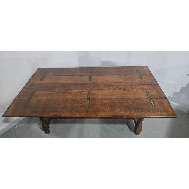Oak Kitchen Refrectory Farmhouse Dining Table, 1910s For Sale - Image 11 of 18