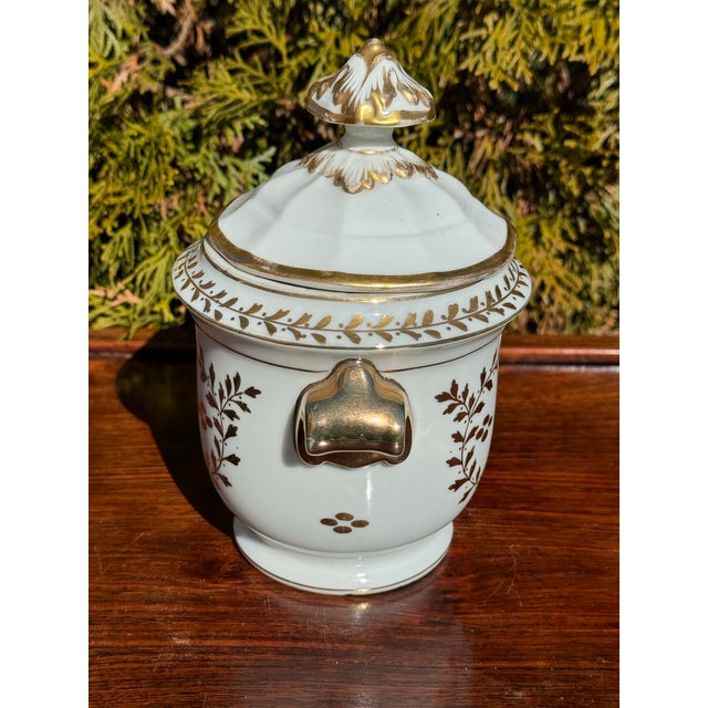Ceramic Vintage Golden Bee Motif Porcelain Cachepot With Lid For Sale - Image 7 of 10
