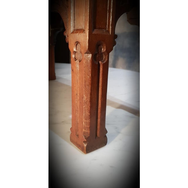 Gothic Revival Oak Side Tables, Set of 2 For Sale - Image 6 of 10