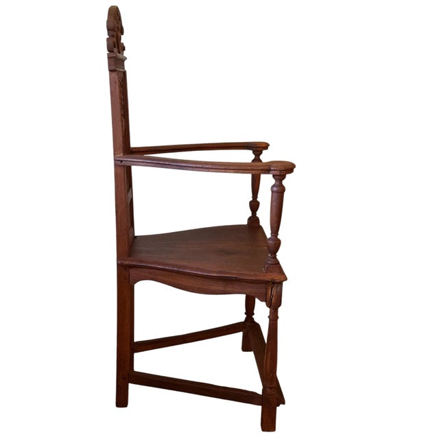 Renaissance Style French Walnut Caquetiore Armchair Carved Back Splat, 19th Century For Sale In Dallas - Image 6 of 11