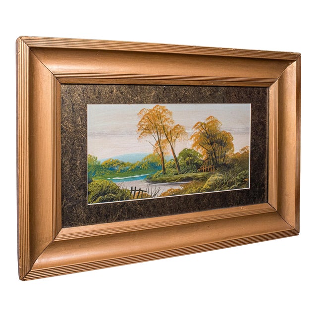 Vintage Framed Landscape Painting, Scottish, Oil on Board, Art, Picture, River For Sale