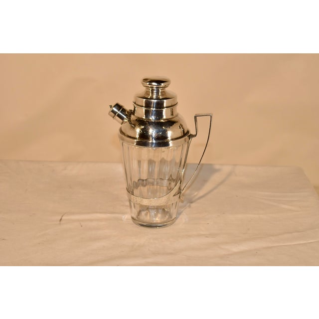 1930s Antique American "Webster" Sterling Silver & Crystal Cocktail Shaker Circa 1930 For Sale - Image 5 of 6