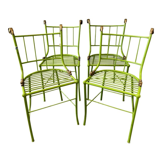 French 1930s Iron Chairs, 4 Pieces For Sale