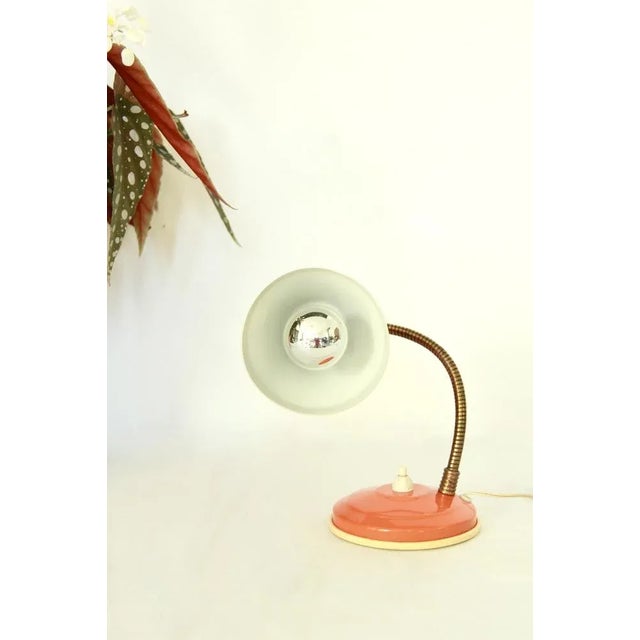 Mid-Century Industrial Orange Table Lamp, Italy, 1950s For Sale - Image 6 of 11