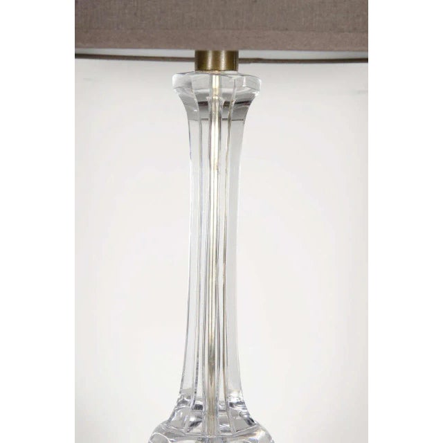 Baccarat Art Deco Crystal Table Lamp in Baccarat Style For Sale - Image 4 of 6