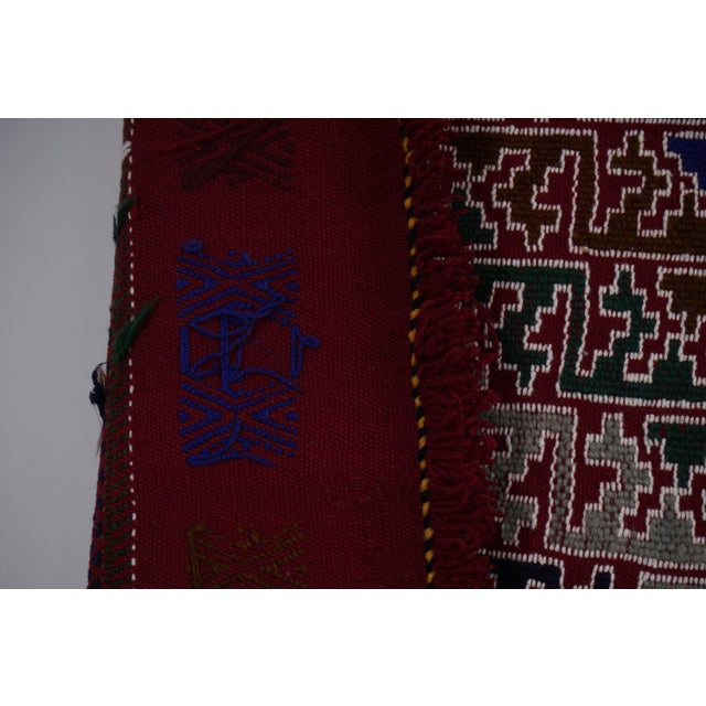 Mid 20th Century Jajim Kilim With Diagonal Stripes 5'4'' X 7'9'' For Sale - Image 10 of 11