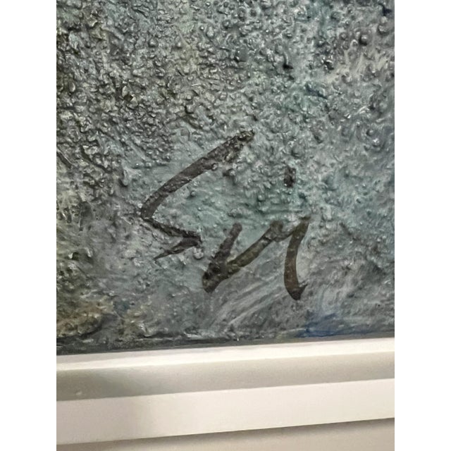 Contemporary Robert Spring (1938-2016), Postmodern Textured Abstract Oil Painting on Canvas of a Human Silhouette For Sale - Image 3 of 4