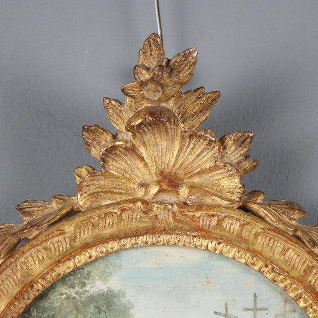 Cherubs and Symbols of the Passion, 18th Century, Oil Paintings on Paper, Framed, Set of 2 For Sale - Image 9 of 12