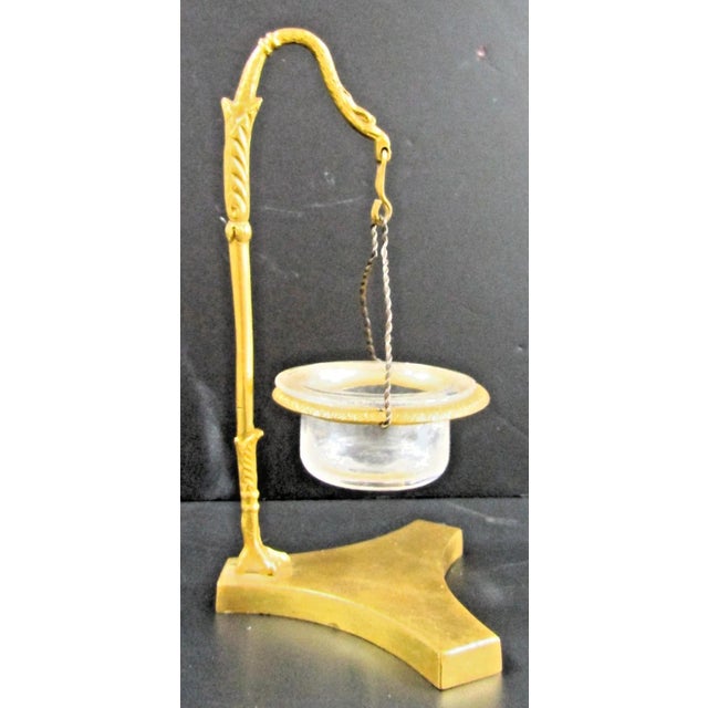 French 1870s French Empire Gilded Bronze Stylized Swan Night Light Tallow Lamp For Sale - Image 3 of 17