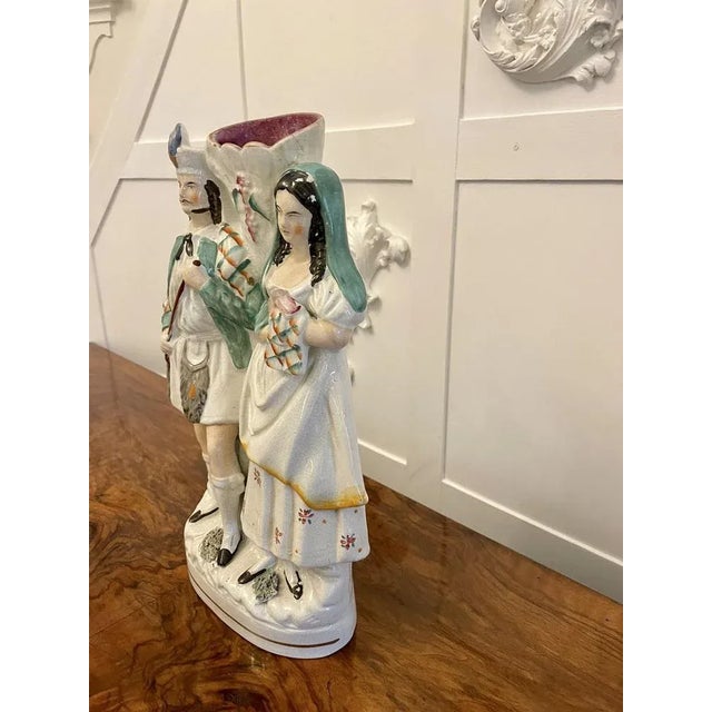 Large Victorian Flat Back Figure from Staffordshire, 1860s For Sale - Image 3 of 11