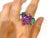 Bochi"Capri" Vintage Enamel & Purple Amethyst Ring 18K Gold & Silver For Sale - Image 16 of 18
