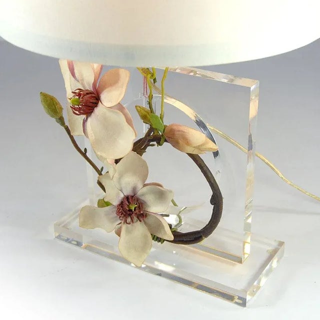 Vintage Acrylic Glass Table Lamp, 1980s For Sale - Image 9 of 12