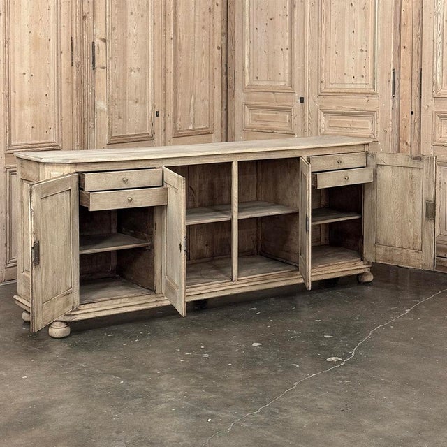 Antique Rustic European Stripped Oak Buffet ~ Credenza For Sale - Image 13 of 18