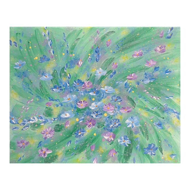 "Flowering 5" Acrylic Painting on 8" X 10" Stretched Canvas - Vibrant Wall Art For Sale