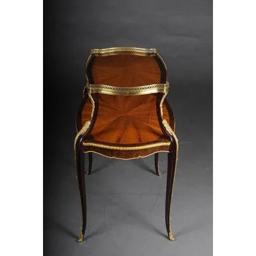 Wood French Side Table / Shelf in the style of F. Linke For Sale - Image 7 of 8