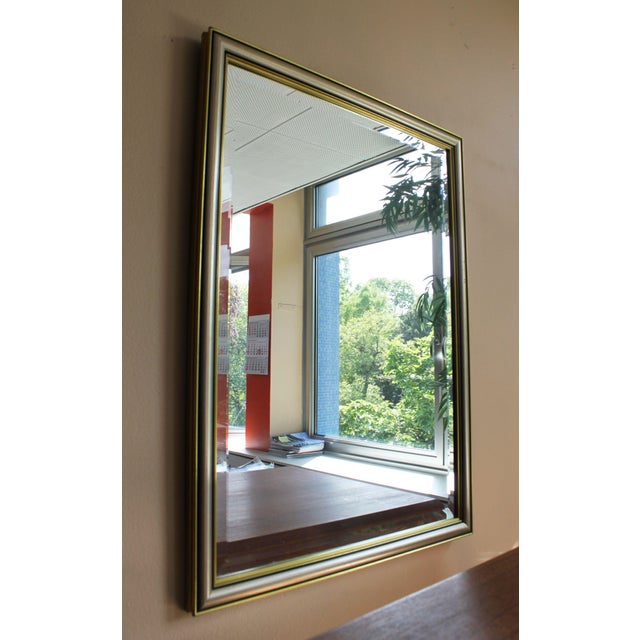 Rectangular Beveled Mirror with Two-Tone Frame, Italy, 1960 For Sale - Image 6 of 7