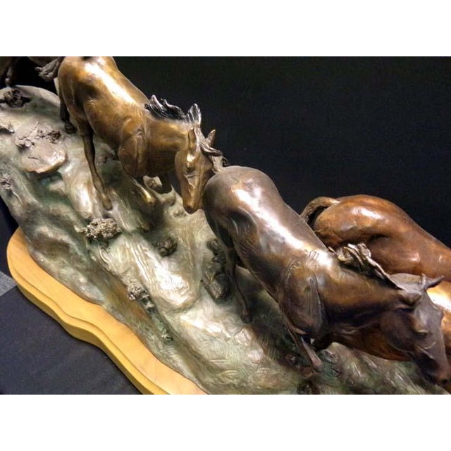 Don Hunt "Running Horses" Original Bronze Sculpture Beautiful Art Rare! Obo For Sale In Denver - Image 6 of 9
